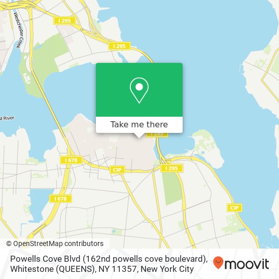 Mapa de Powells Cove Blvd (162nd powells cove boulevard), Whitestone (QUEENS), NY 11357