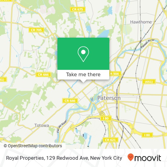Mapa de Royal Properties, 129 Redwood Ave