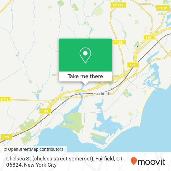 Mapa de Chelsea St (chelsea street somerset), Fairfield, CT 06824