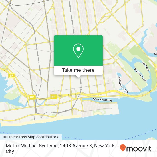 Mapa de Matrix Medical Systems, 1408 Avenue X