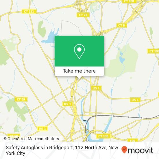 Safety Autoglass in Bridgeport, 112 North Ave map