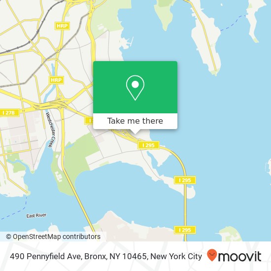 Mapa de 490 Pennyfield Ave, Bronx, NY 10465