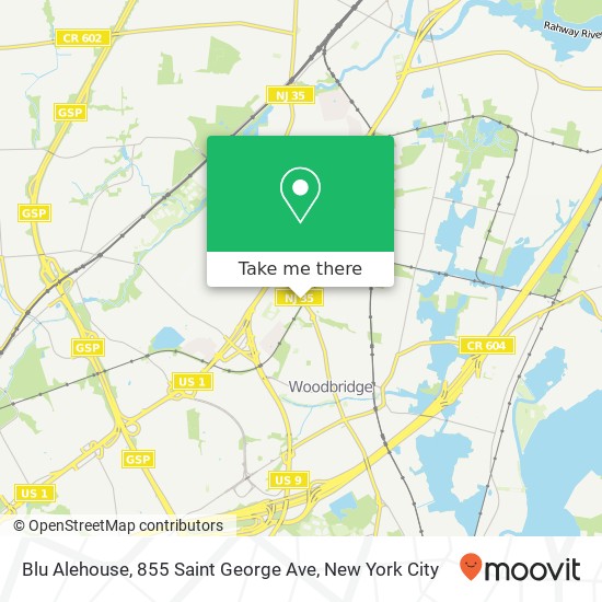Mapa de Blu Alehouse, 855 Saint George Ave