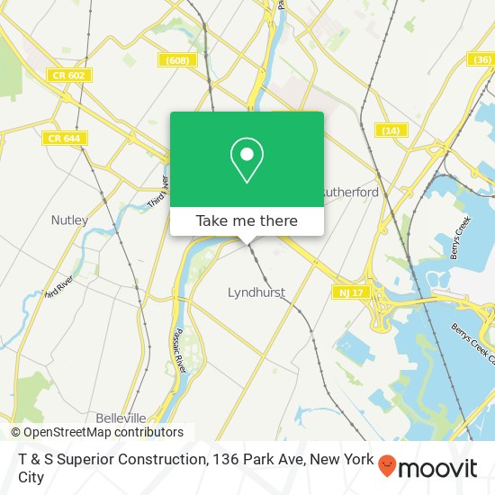 Mapa de T & S Superior Construction, 136 Park Ave