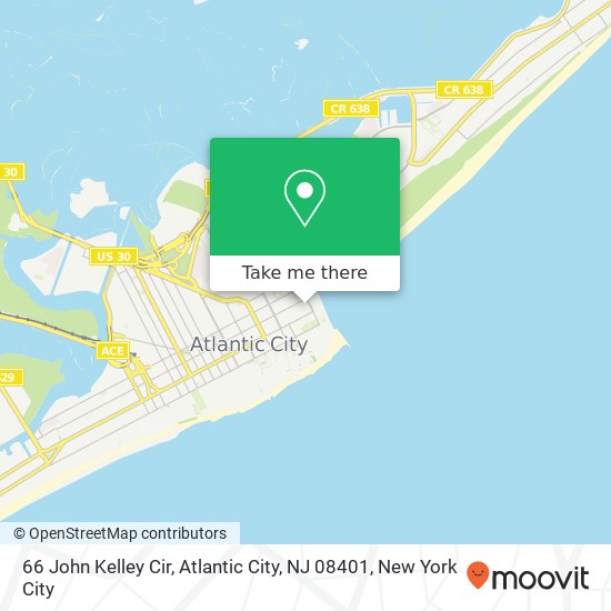 Mapa de 66 John Kelley Cir, Atlantic City, NJ 08401