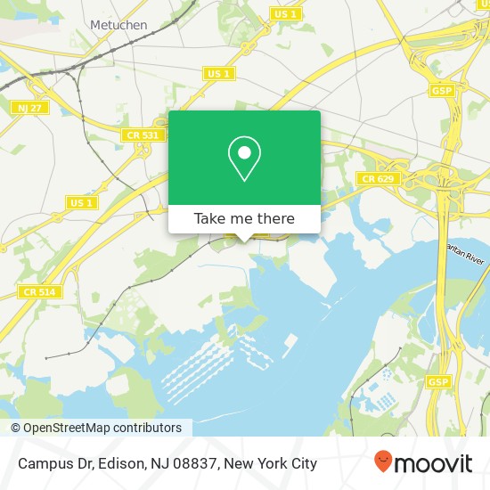 Mapa de Campus Dr, Edison, NJ 08837