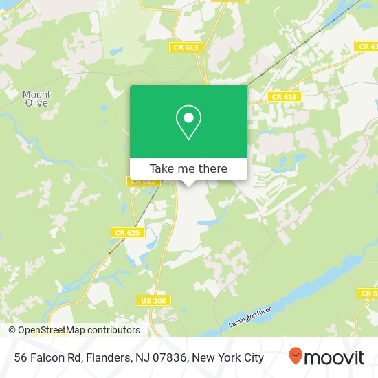 Mapa de 56 Falcon Rd, Flanders, NJ 07836
