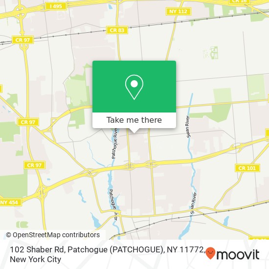 102 Shaber Rd, Patchogue (PATCHOGUE), NY 11772 map