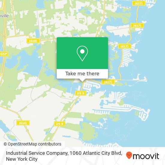 Mapa de Industrial Service Company, 1060 Atlantic City Blvd