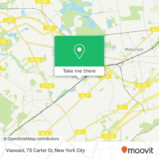 Mapa de Vaswani, 75 Carter Dr