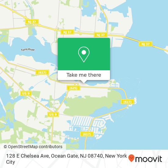 128 E Chelsea Ave, Ocean Gate, NJ 08740 map