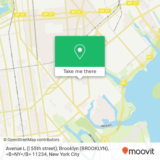Avenue L (l 55th street), Brooklyn (BROOKLYN), <B>NY< / B> 11234 map