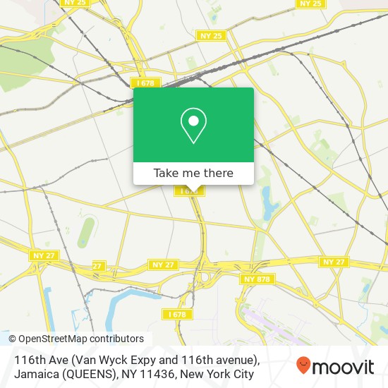 Mapa de 116th Ave (Van Wyck Expy and 116th avenue), Jamaica (QUEENS), NY 11436