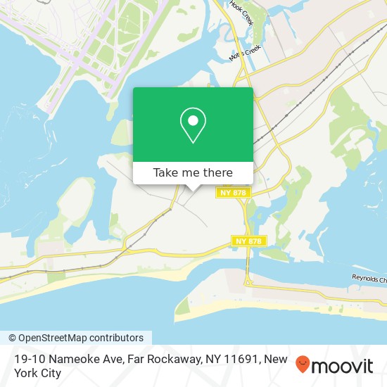 Mapa de 19-10 Nameoke Ave, Far Rockaway, NY 11691