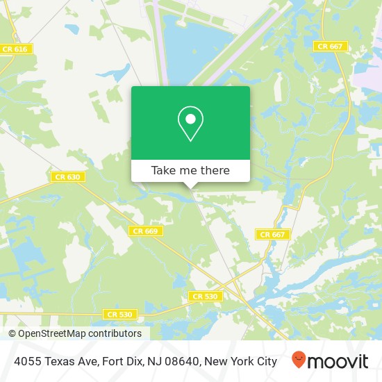 Mapa de 4055 Texas Ave, Fort Dix, NJ 08640