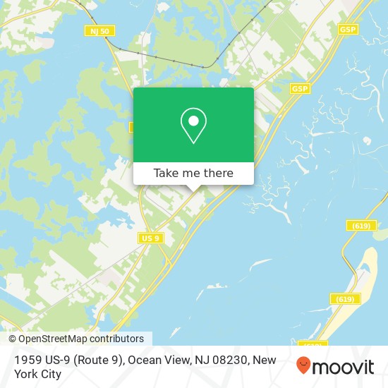 Mapa de 1959 US-9 (Route 9), Ocean View, NJ 08230