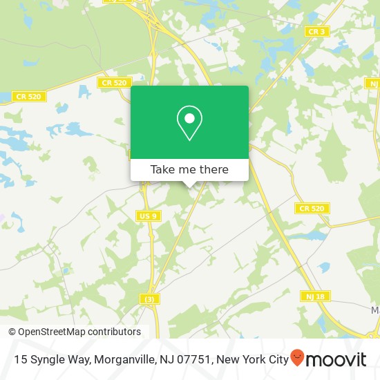 Mapa de 15 Syngle Way, Morganville, NJ 07751
