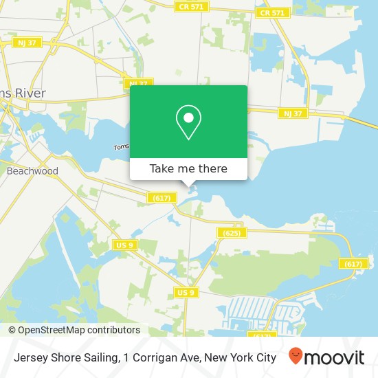 Mapa de Jersey Shore Sailing, 1 Corrigan Ave