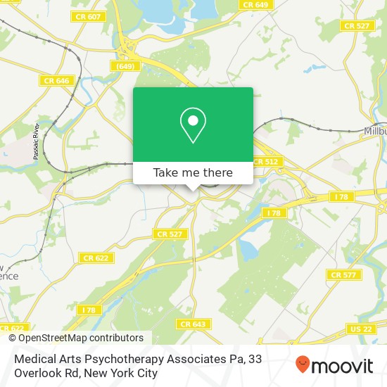 Medical Arts Psychotherapy Associates Pa, 33 Overlook Rd map