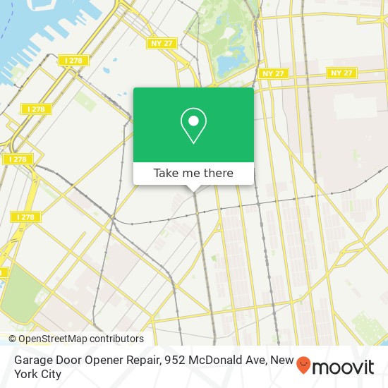 Mapa de Garage Door Opener Repair, 952 McDonald Ave