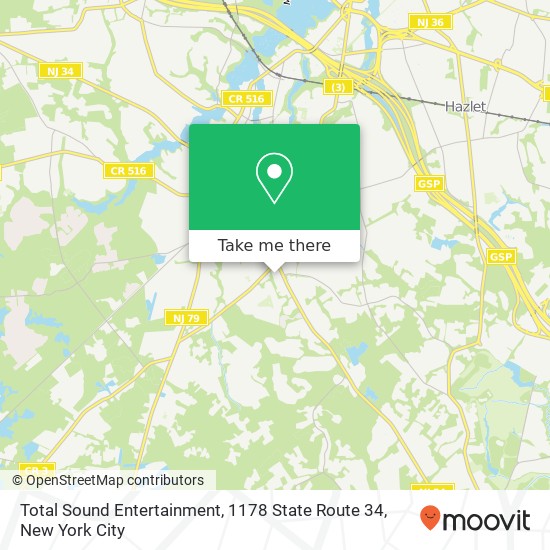 Total Sound Entertainment, 1178 State Route 34 map