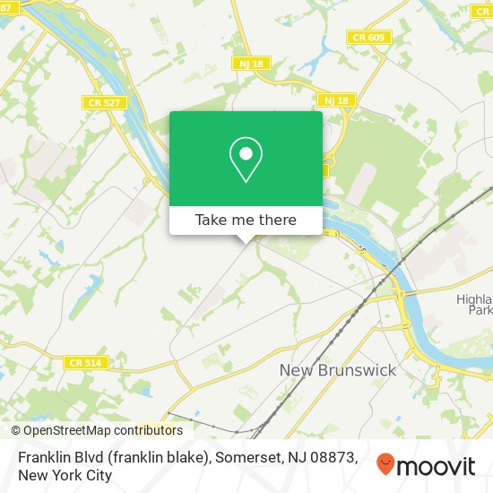 Franklin Blvd (franklin blake), Somerset, NJ 08873 map