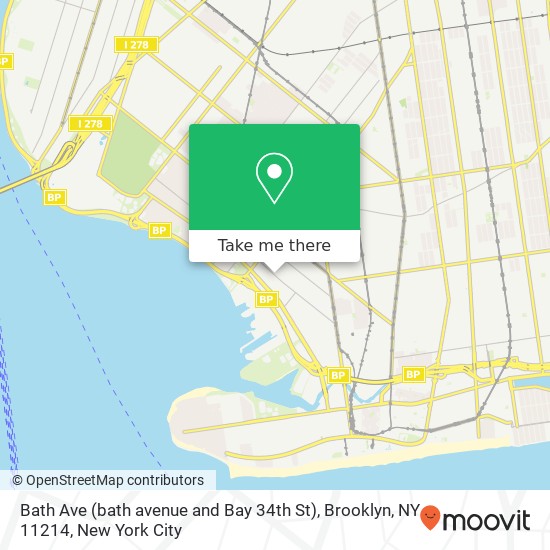 Bath Ave (bath avenue and Bay 34th St), Brooklyn, NY 11214 map
