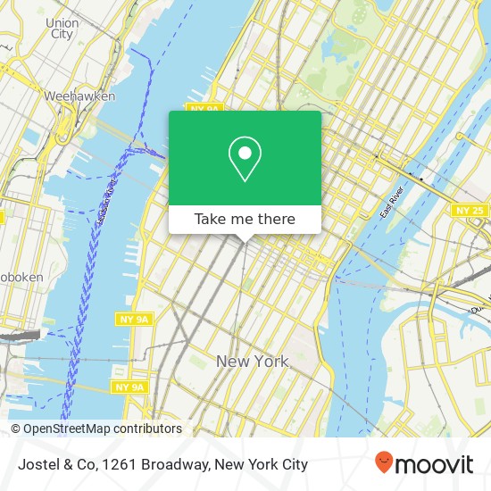 Mapa de Jostel & Co, 1261 Broadway