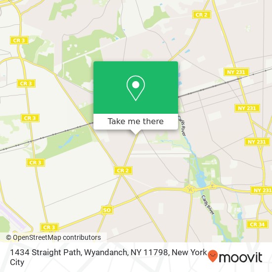 Mapa de 1434 Straight Path, Wyandanch, NY 11798