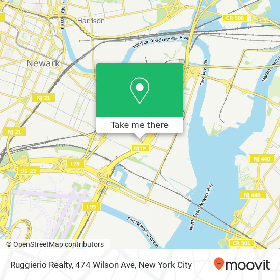 Mapa de Ruggierio Realty, 474 Wilson Ave