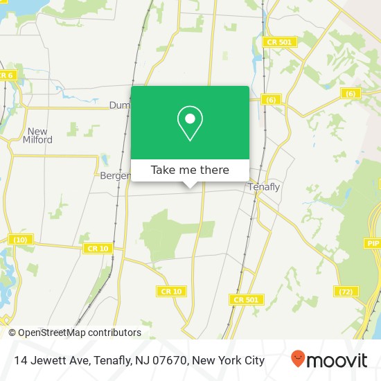 Mapa de 14 Jewett Ave, Tenafly, NJ 07670