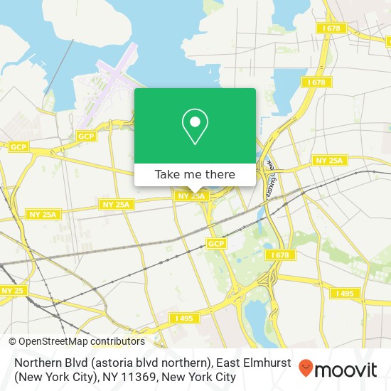Mapa de Northern Blvd (astoria blvd northern), East Elmhurst (New York City), NY 11369