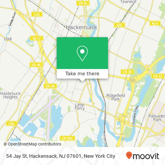 54 Jay St, Hackensack, NJ 07601 map