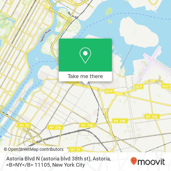 Mapa de Astoria Blvd N (astoria blvd 38th st), Astoria, <B>NY< / B> 11105