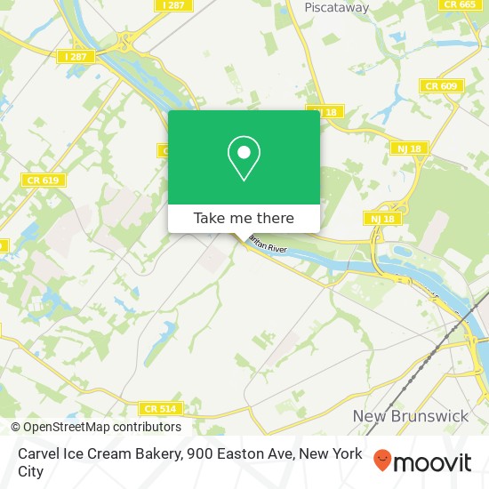 Mapa de Carvel Ice Cream Bakery, 900 Easton Ave
