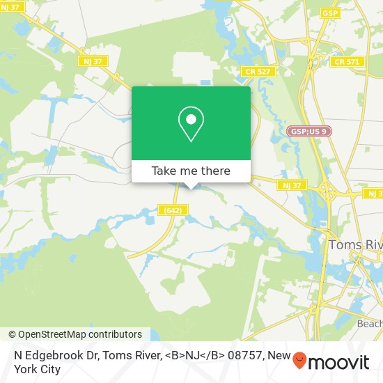 N Edgebrook Dr, Toms River, <B>NJ< / B> 08757 map