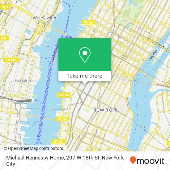 Mapa de Michael Hennessy Home, 207 W 18th St