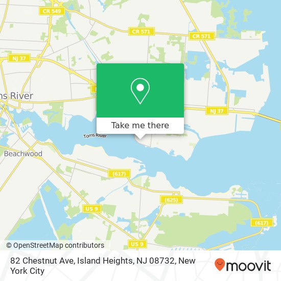 82 Chestnut Ave, Island Heights, NJ 08732 map