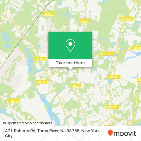 Mapa de 471 Roberts Rd, Toms River, NJ 08755