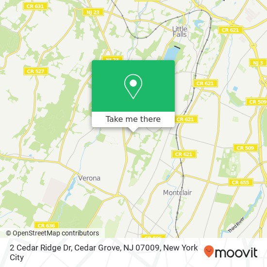 Mapa de 2 Cedar Ridge Dr, Cedar Grove, NJ 07009