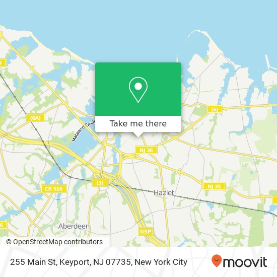 Mapa de 255 Main St, Keyport, NJ 07735