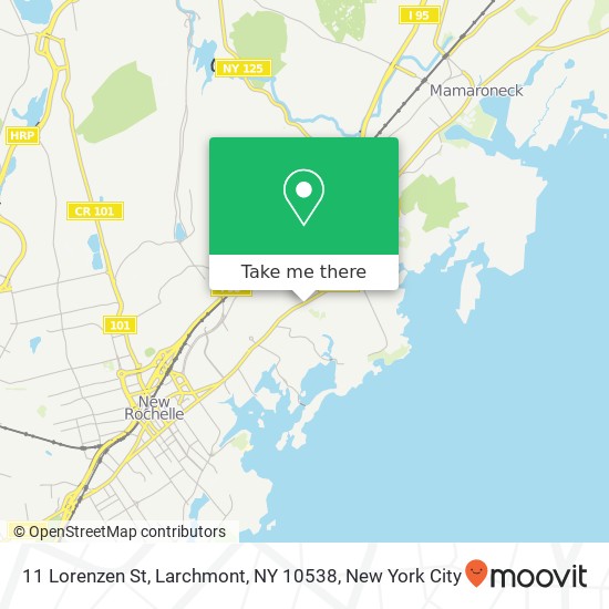 Mapa de 11 Lorenzen St, Larchmont, NY 10538