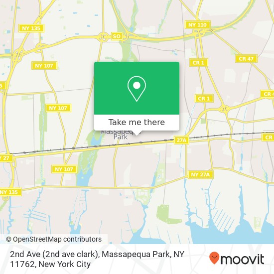 2nd Ave (2nd ave clark), Massapequa Park, NY 11762 map