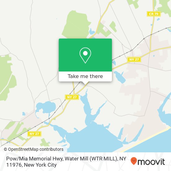 Mapa de Pow / Mia Memorial Hwy, Water Mill (WTR MILL), NY 11976