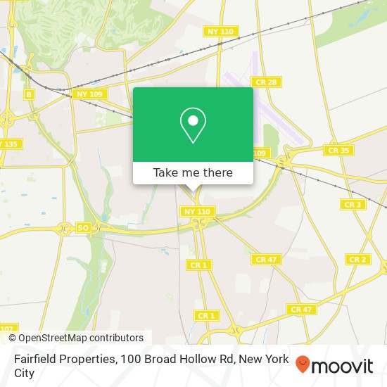 Mapa de Fairfield Properties, 100 Broad Hollow Rd