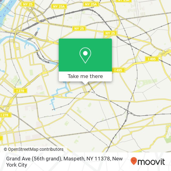 Mapa de Grand Ave (56th grand), Maspeth, NY 11378