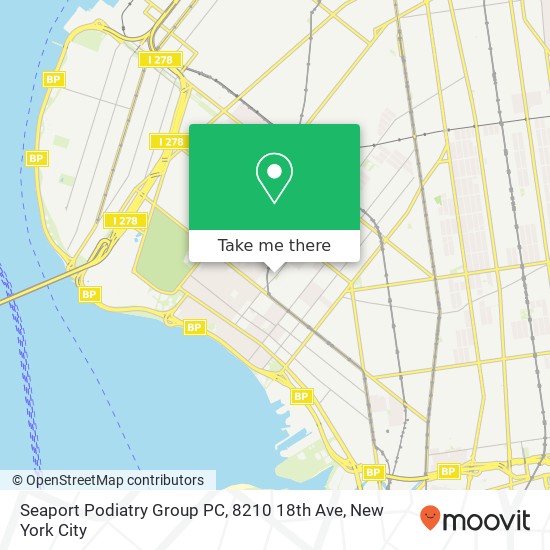 Mapa de Seaport Podiatry Group PC, 8210 18th Ave