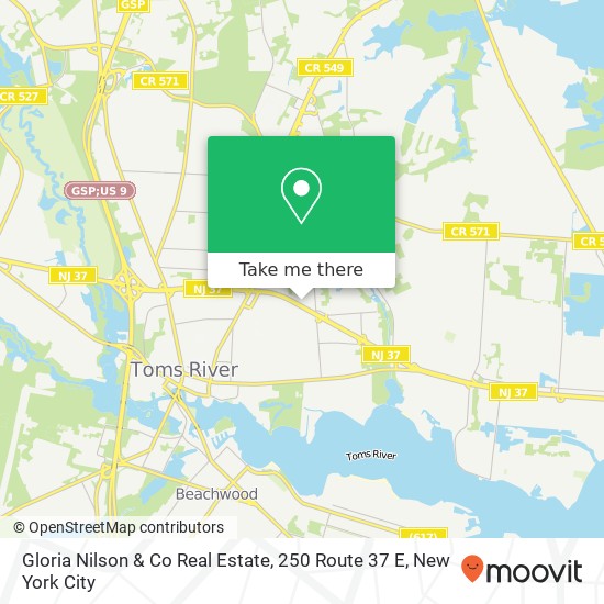 Mapa de Gloria Nilson & Co Real Estate, 250 Route 37 E