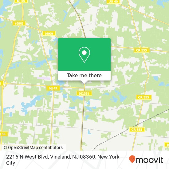 2216 N West Blvd, Vineland, NJ 08360 map