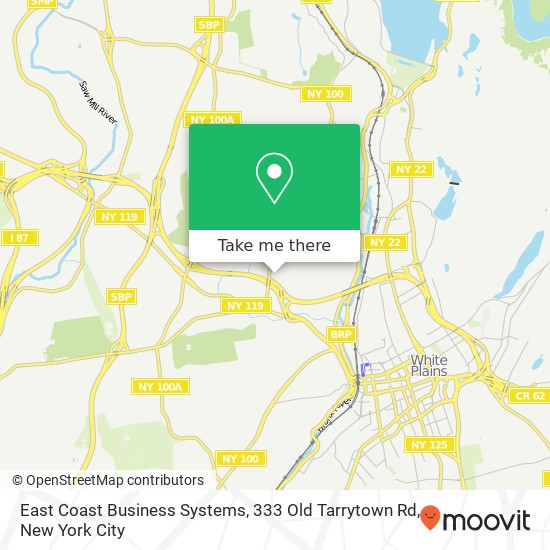 Mapa de East Coast Business Systems, 333 Old Tarrytown Rd